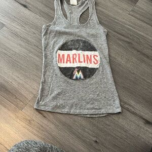 Gray Miami Marlins Tank Top